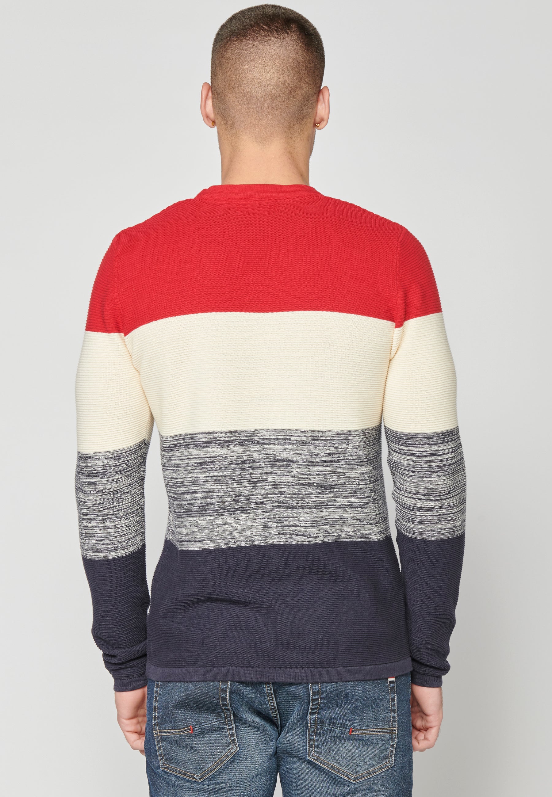 Jersey Punto Hombre Cuello Redondo a Rayas – Koroshi 2311TR01