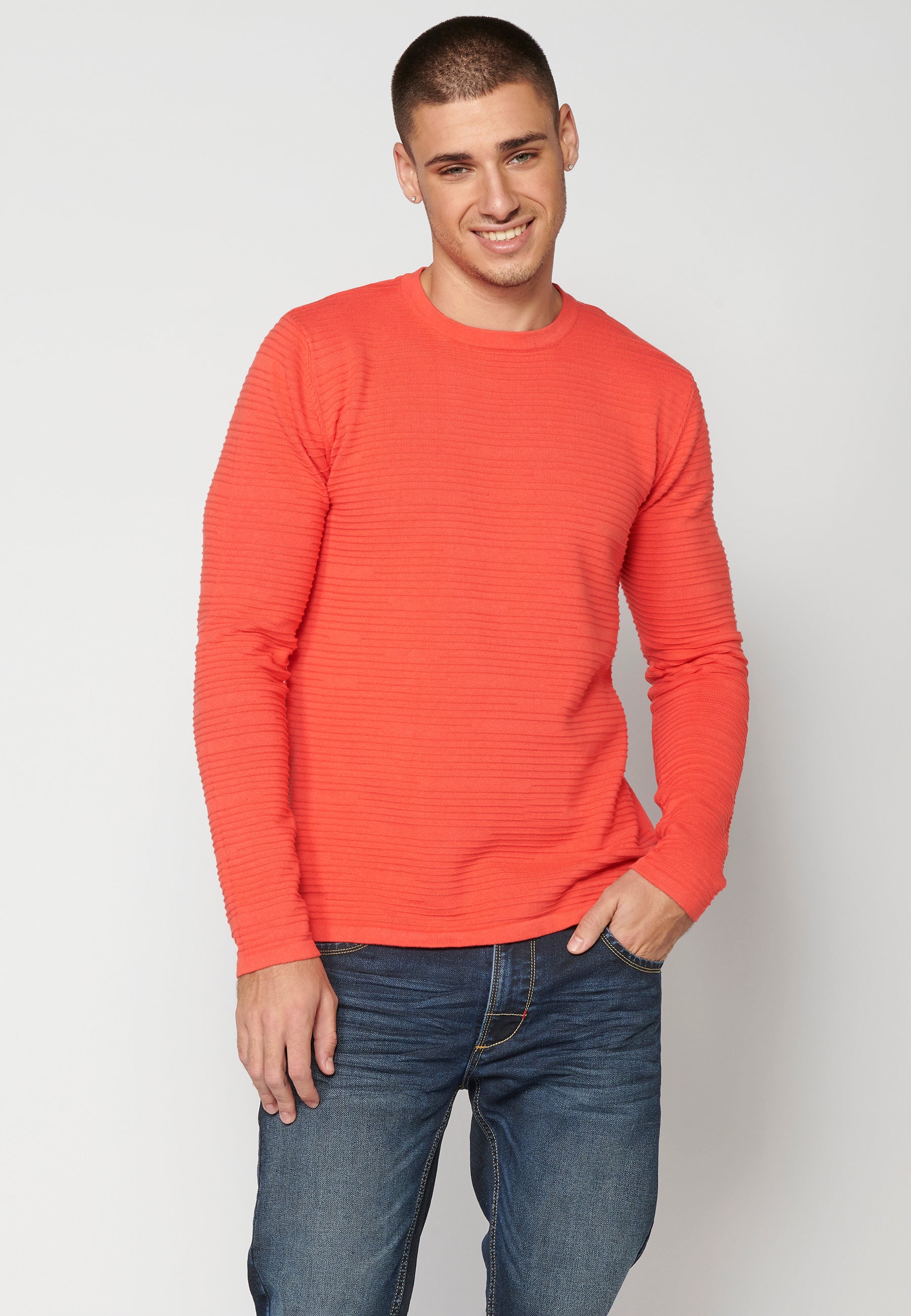Jersey Punto Texturizado Hombre Cuello Redondo – Koroshi 2311TR33
