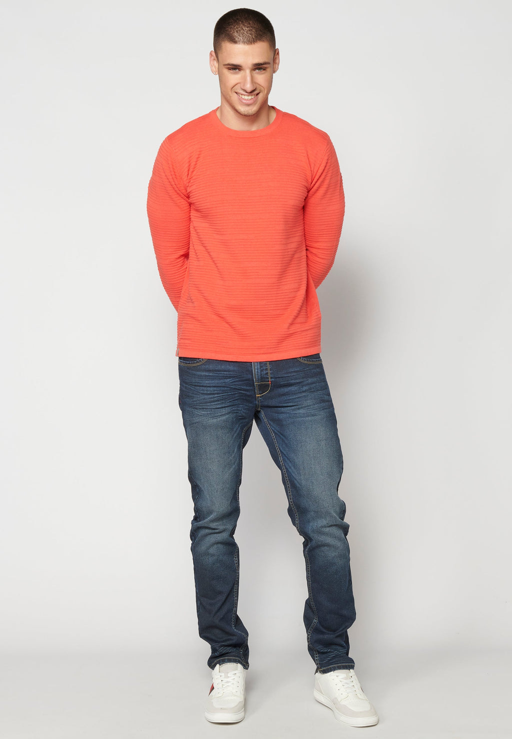 Jersey Punto Texturizado Hombre Cuello Redondo – Koroshi 2311TR33