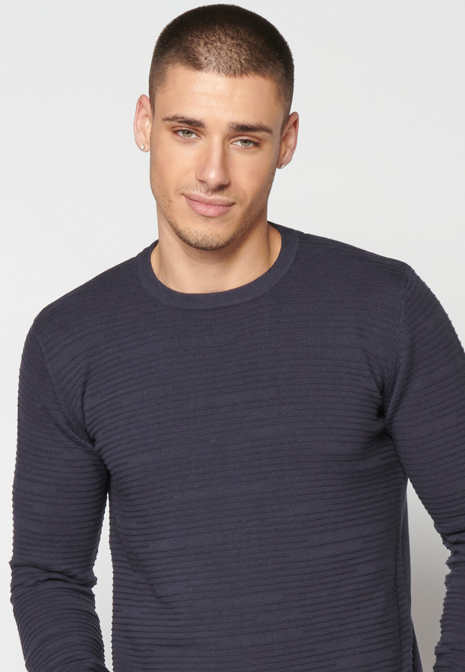 Jersey Punto Texturizado Hombre Cuello Redondo – Koroshi 2311TR33