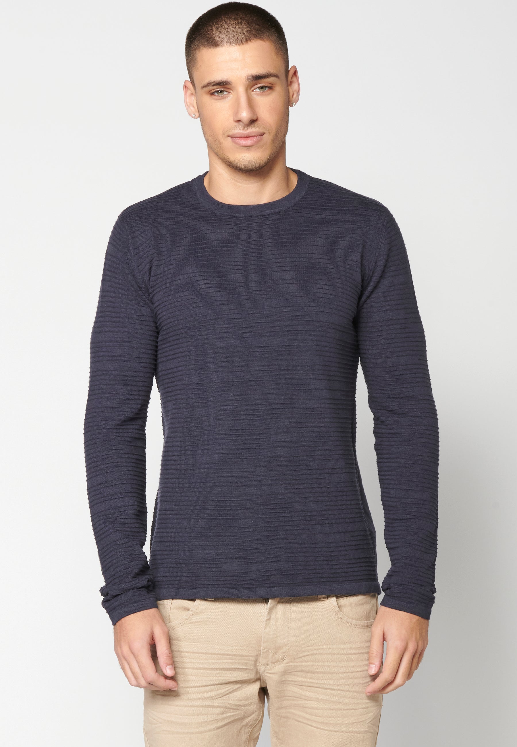 Jersey Punto Texturizado Hombre Cuello Redondo – Koroshi 2311TR33