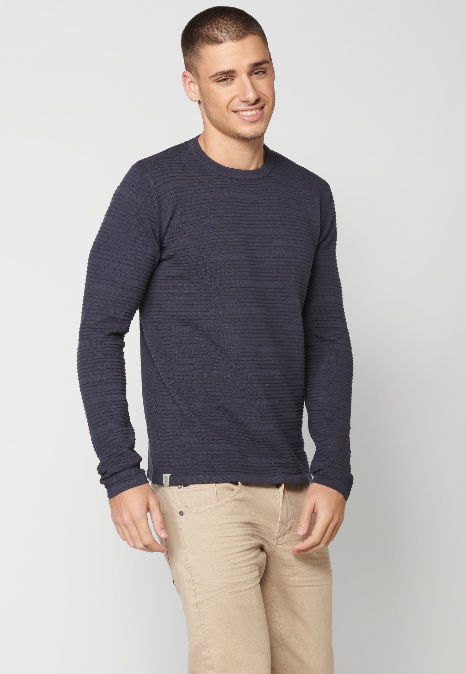Jersey Punto Texturizado Hombre Cuello Redondo – Koroshi 2311TR33