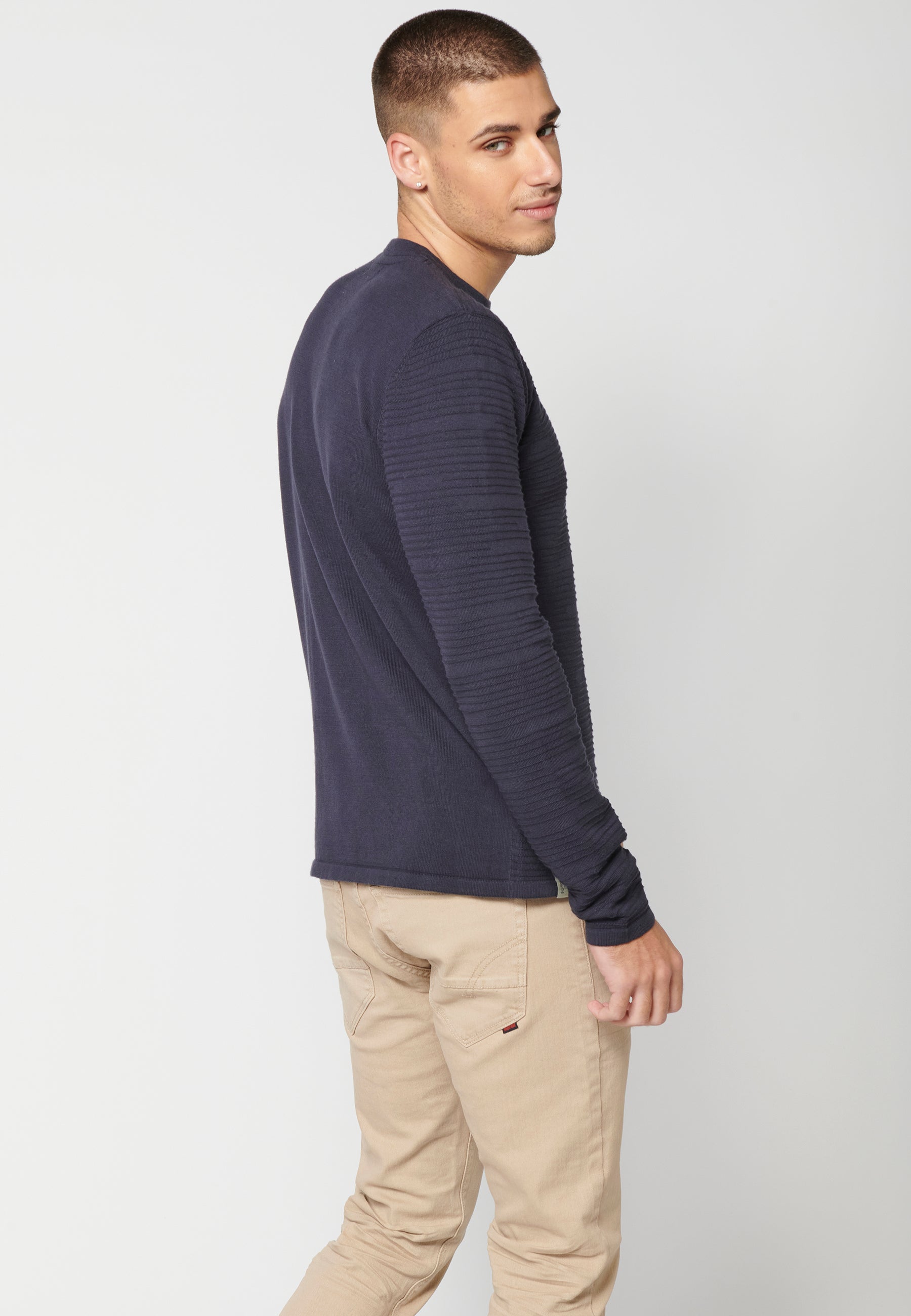 Jersey Punto Texturizado Hombre Cuello Redondo – Koroshi 2311TR33