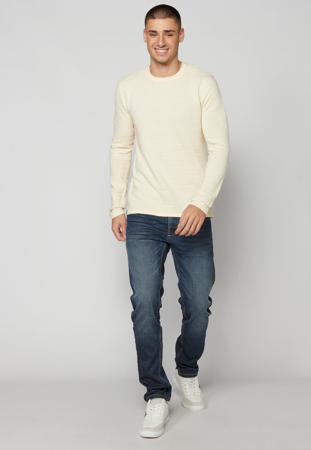 Jersey Punto Texturizado Hombre Cuello Redondo – Koroshi 2311TR33