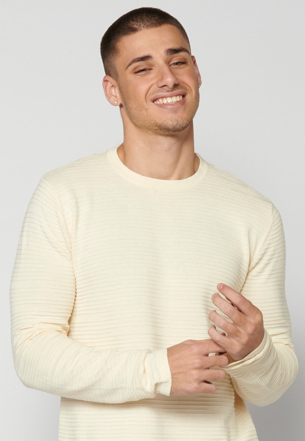 Jersey Punto Texturizado Hombre Cuello Redondo – Koroshi 2311TR33