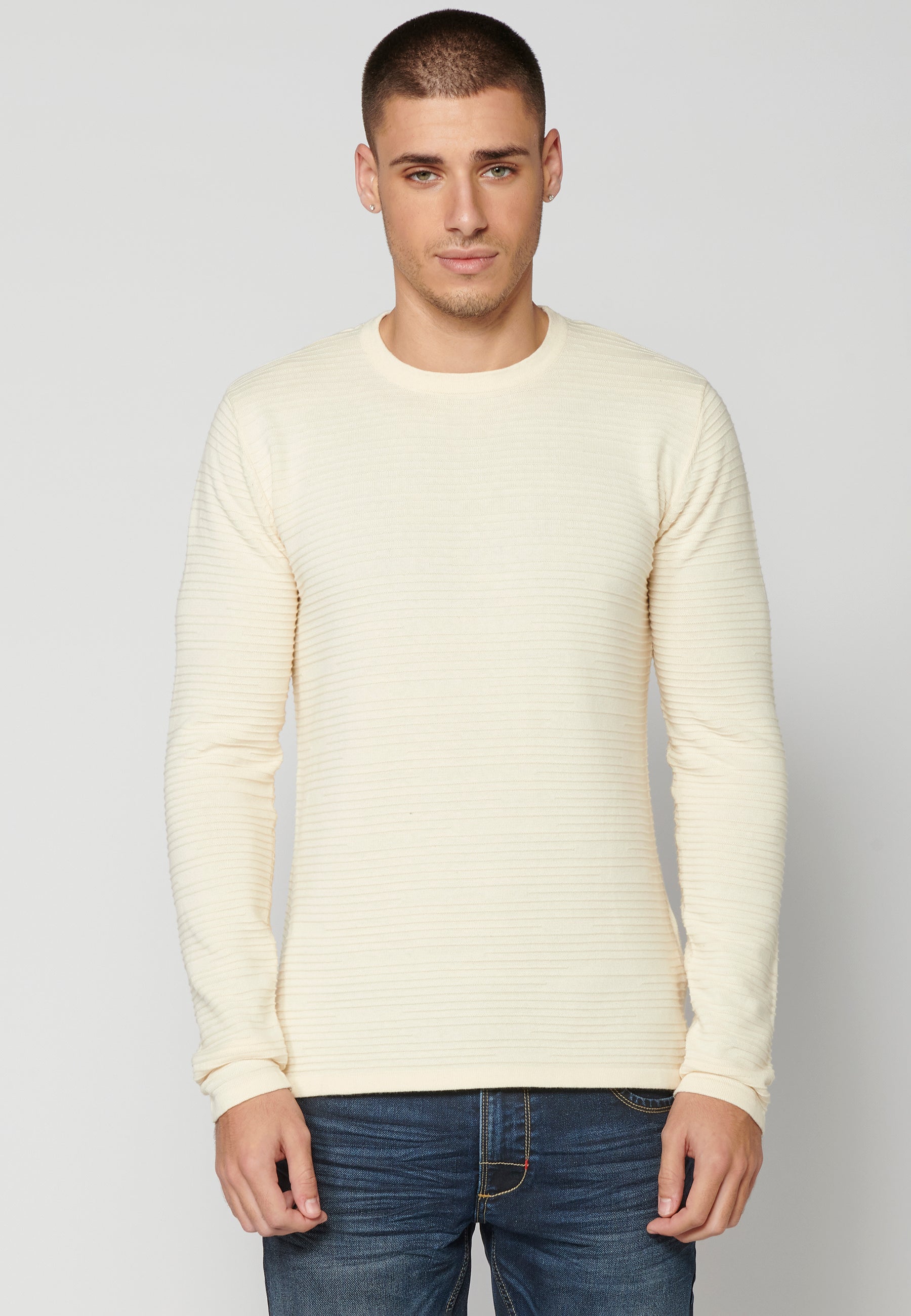 Jersey Punto Texturizado Hombre Cuello Redondo – Koroshi 2311TR33