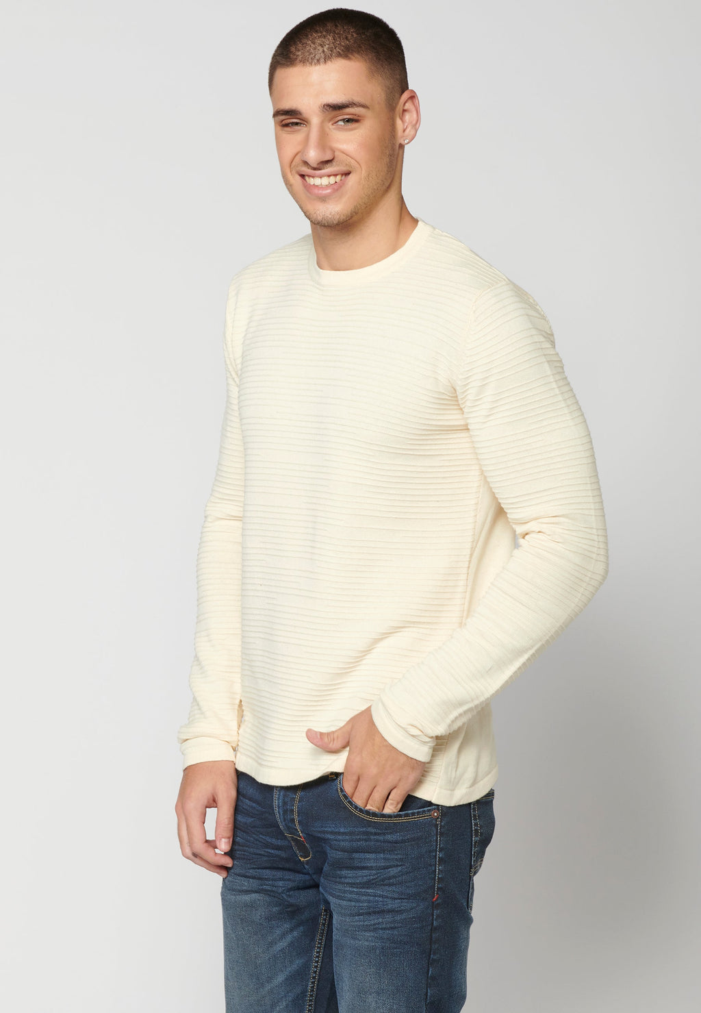Jersey Punto Texturizado Hombre Cuello Redondo – Koroshi 2311TR33