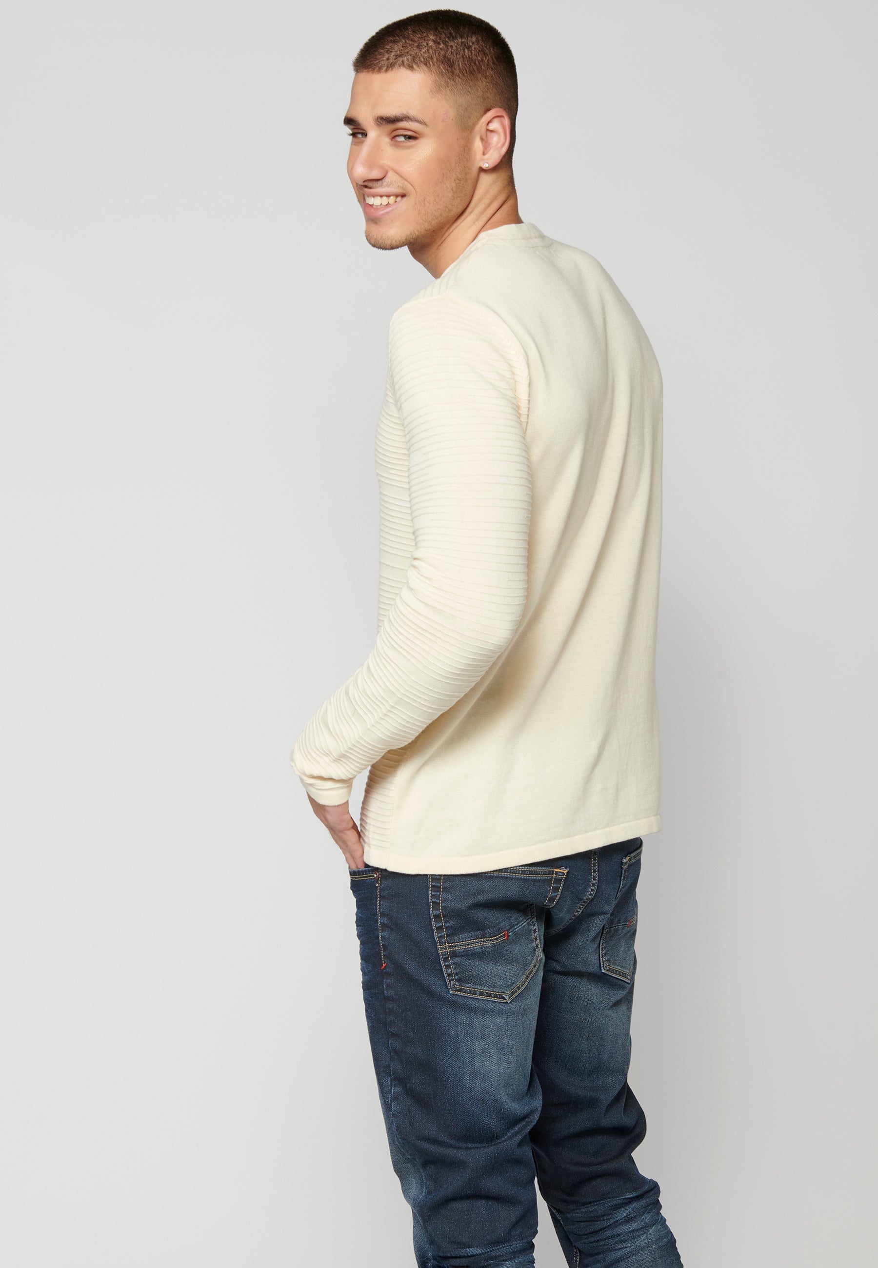 Jersey Punto Texturizado Hombre Cuello Redondo – Koroshi 2311TR33