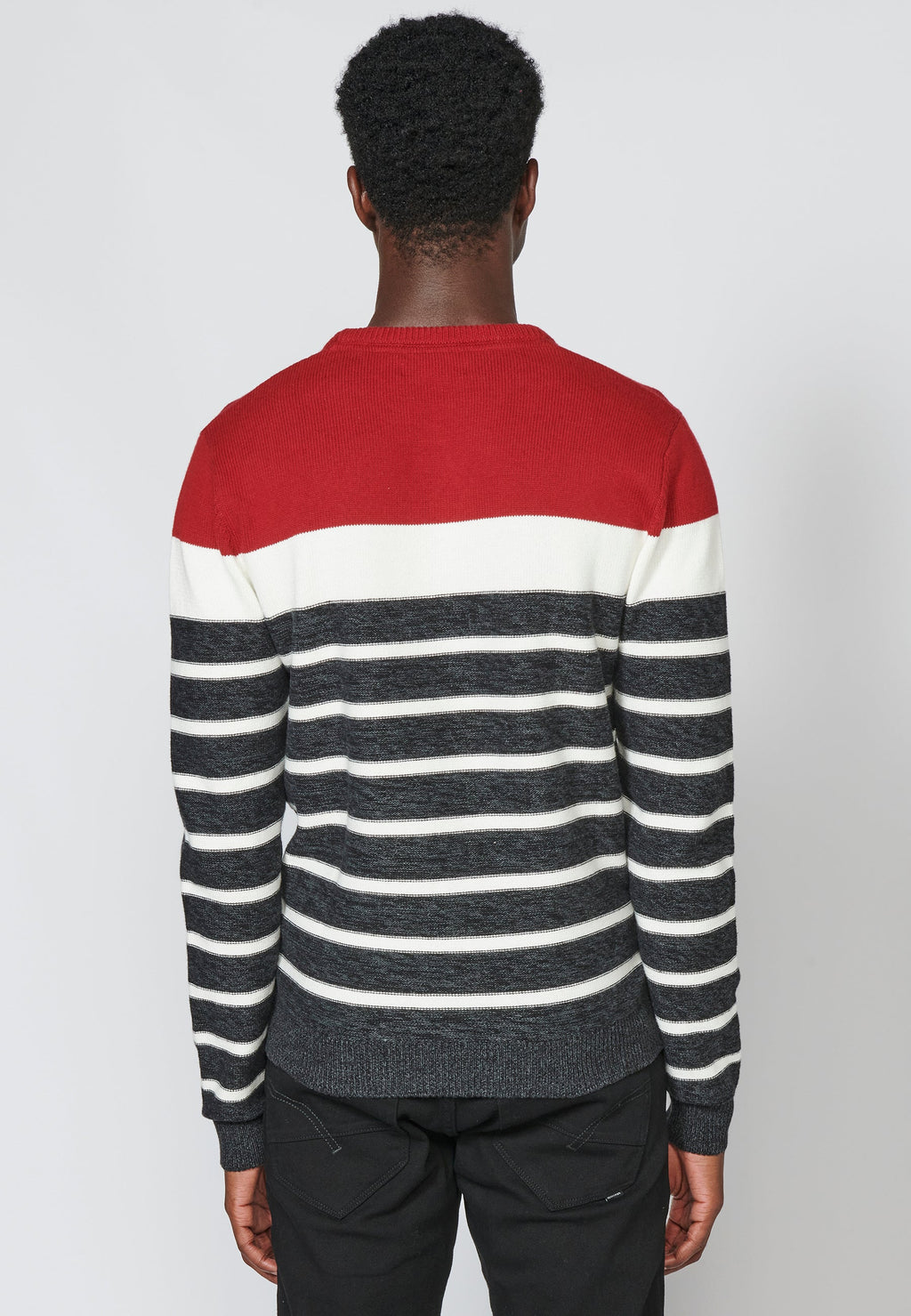Jersey Punto Hombre Cuello Redondo con Franjas – Koroshi 2311TR42