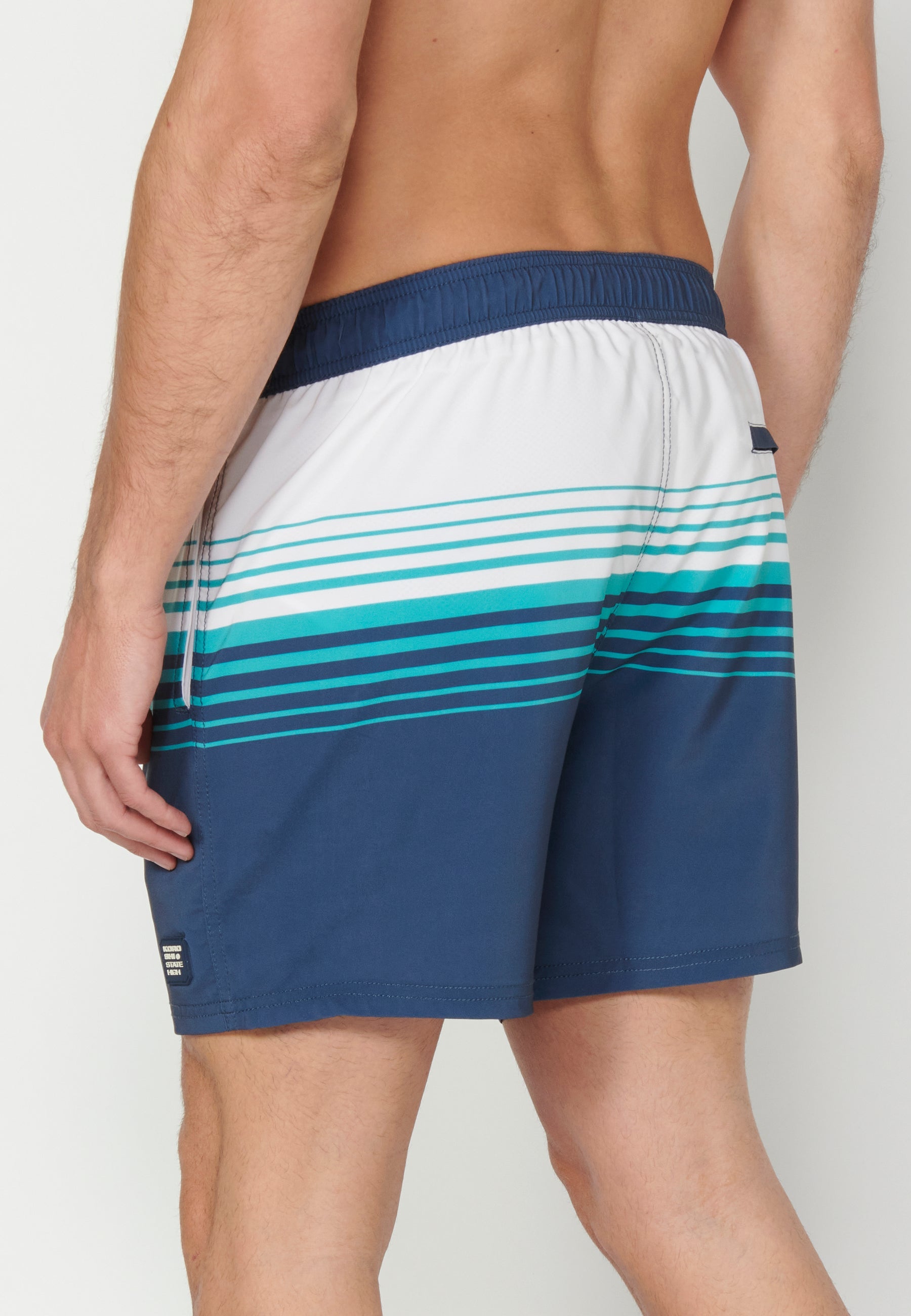 Bañador Corto Hombre a Rayas con Bolsillos – Koroshi 2311WA04