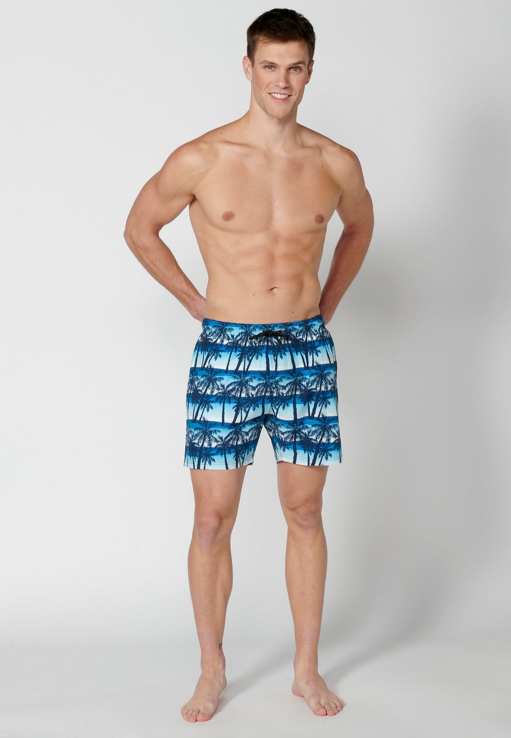 Bañador Corto Hombre Estampado Tropical – Koroshi Azul