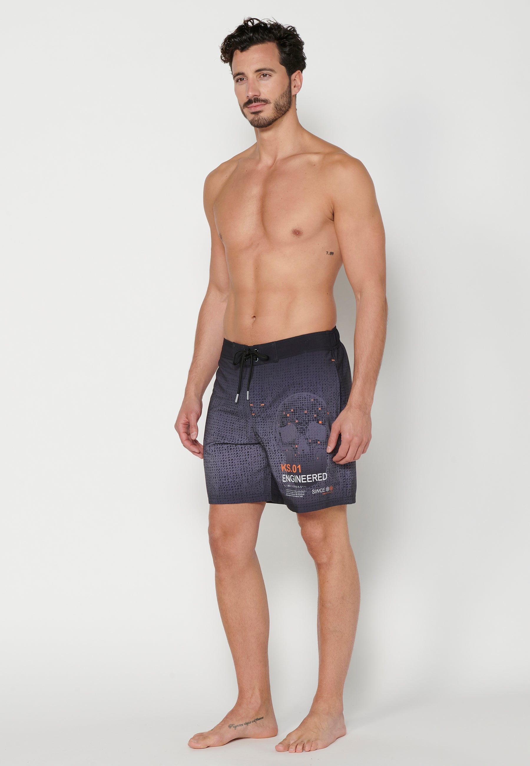 Bañador Corto Surfero Hombre con Tres Bolsillos – Koroshi Gris