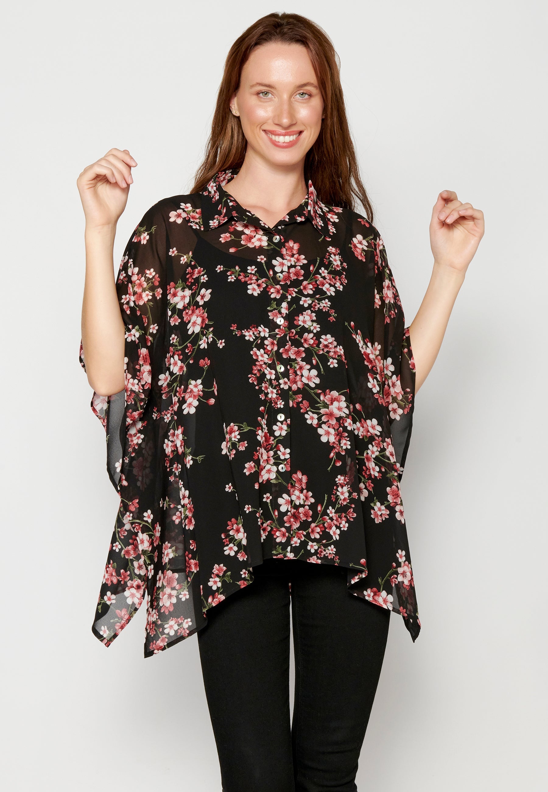Blusa de manga corta fluida para mujer | moda actual