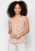 Blusa sin mangas fluida con estampado floral multicolor para mujer | moda actual