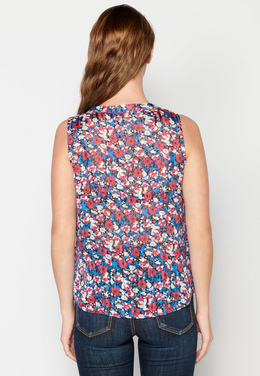 Blusa sin mangas fluida multicolor para mujer | moda actual