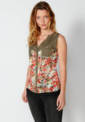 Blusa sin mangas con estampado floral para mujer | moda actual