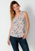 Blusa sin mangas estampado floral para mujer | moda actual