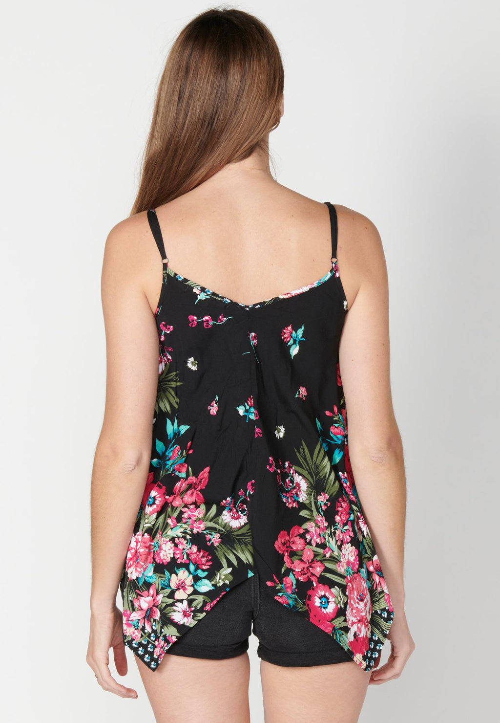 Blusa fluida de tirantes con estampado étnico floral para mujer | moda actual