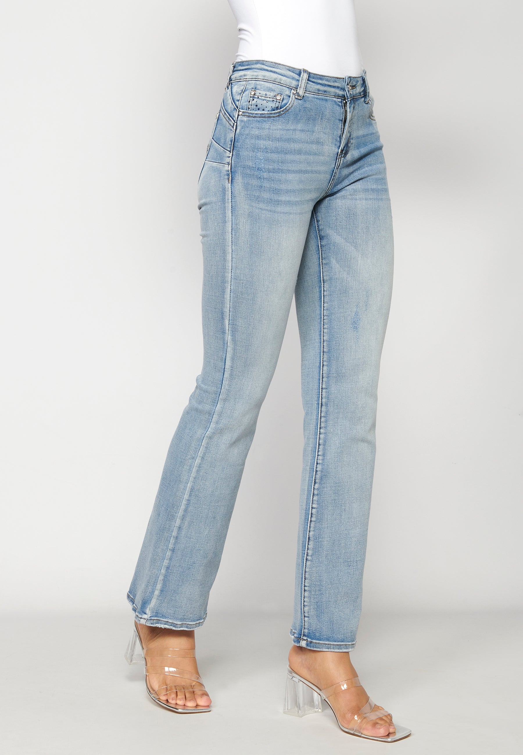 Pantalón largo straigth push up medio para mujer | moda actual