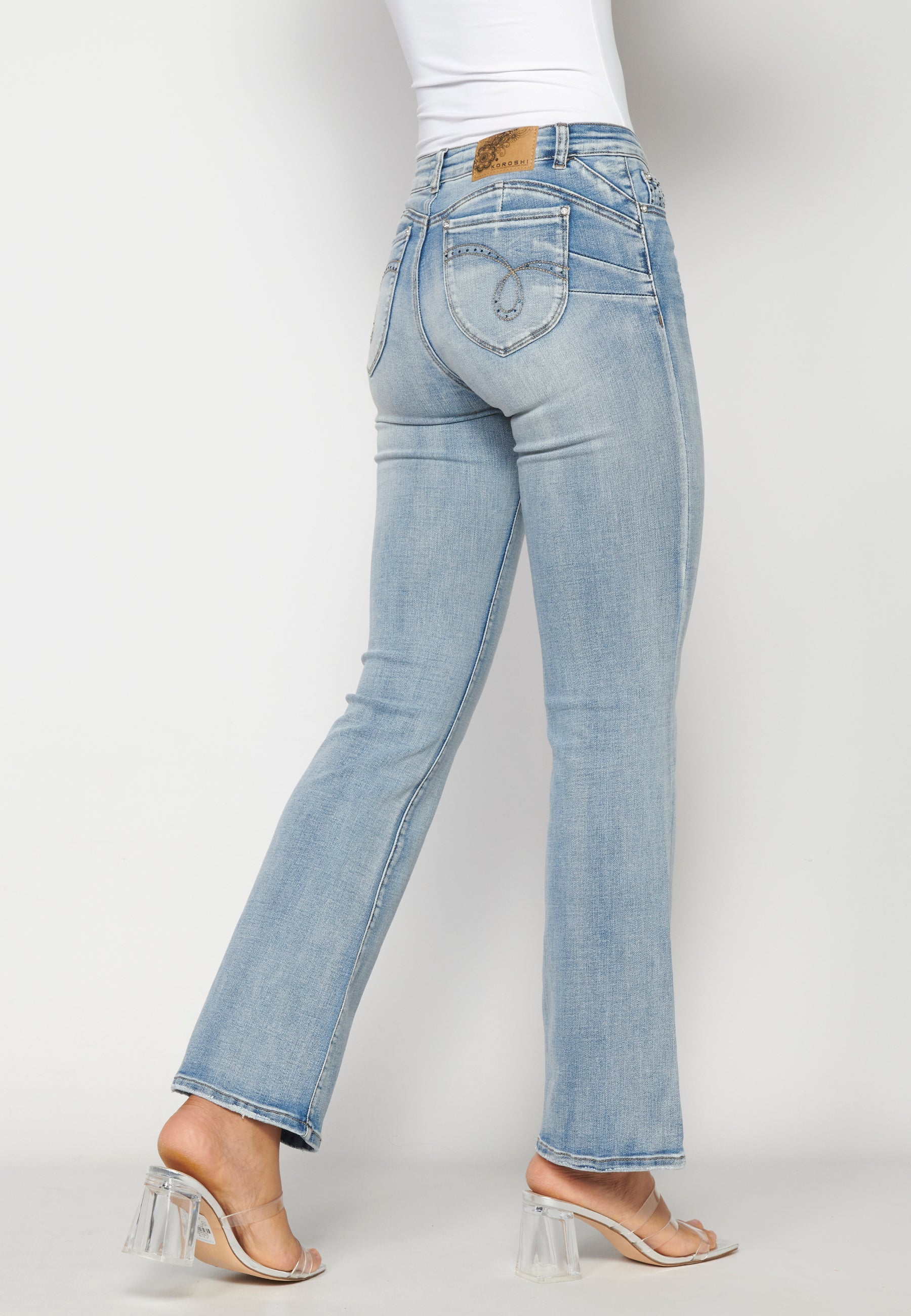 Pantalón largo straigth push up medio para mujer | moda actual