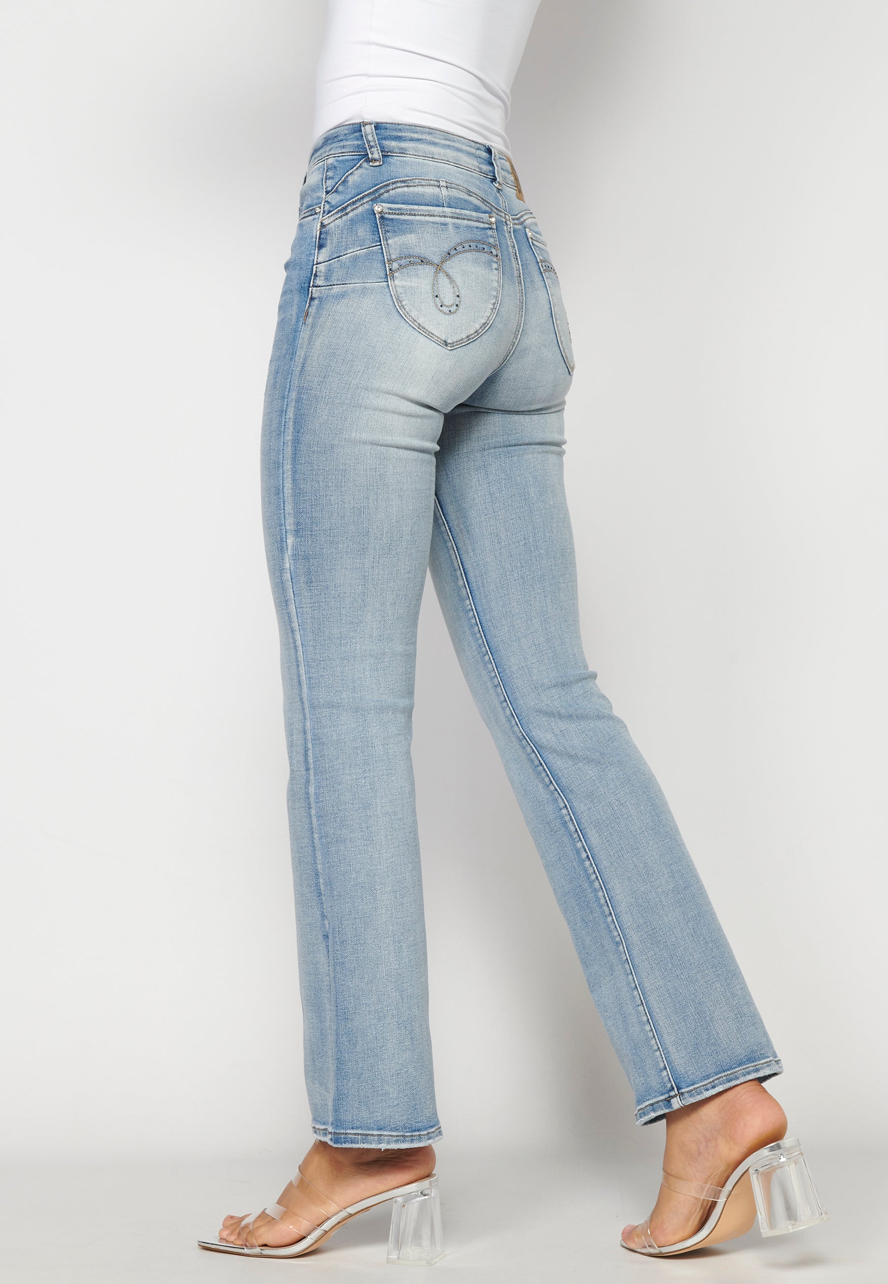 Pantalón largo straigth push up medio para mujer | moda actual