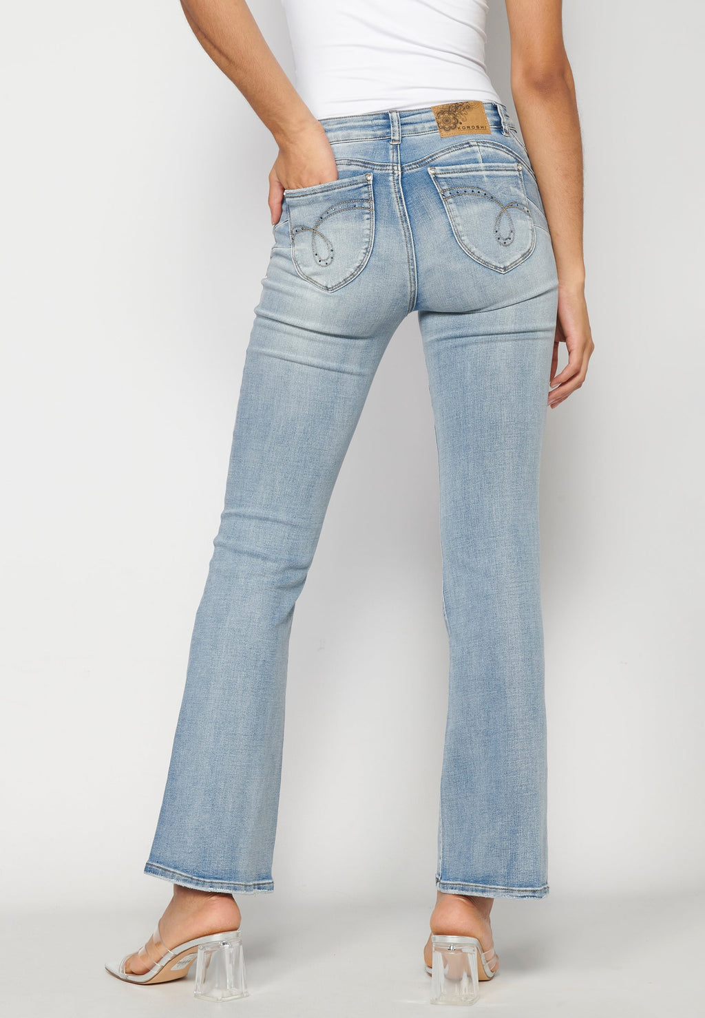Pantalón largo straigth push up medio para mujer | moda actual