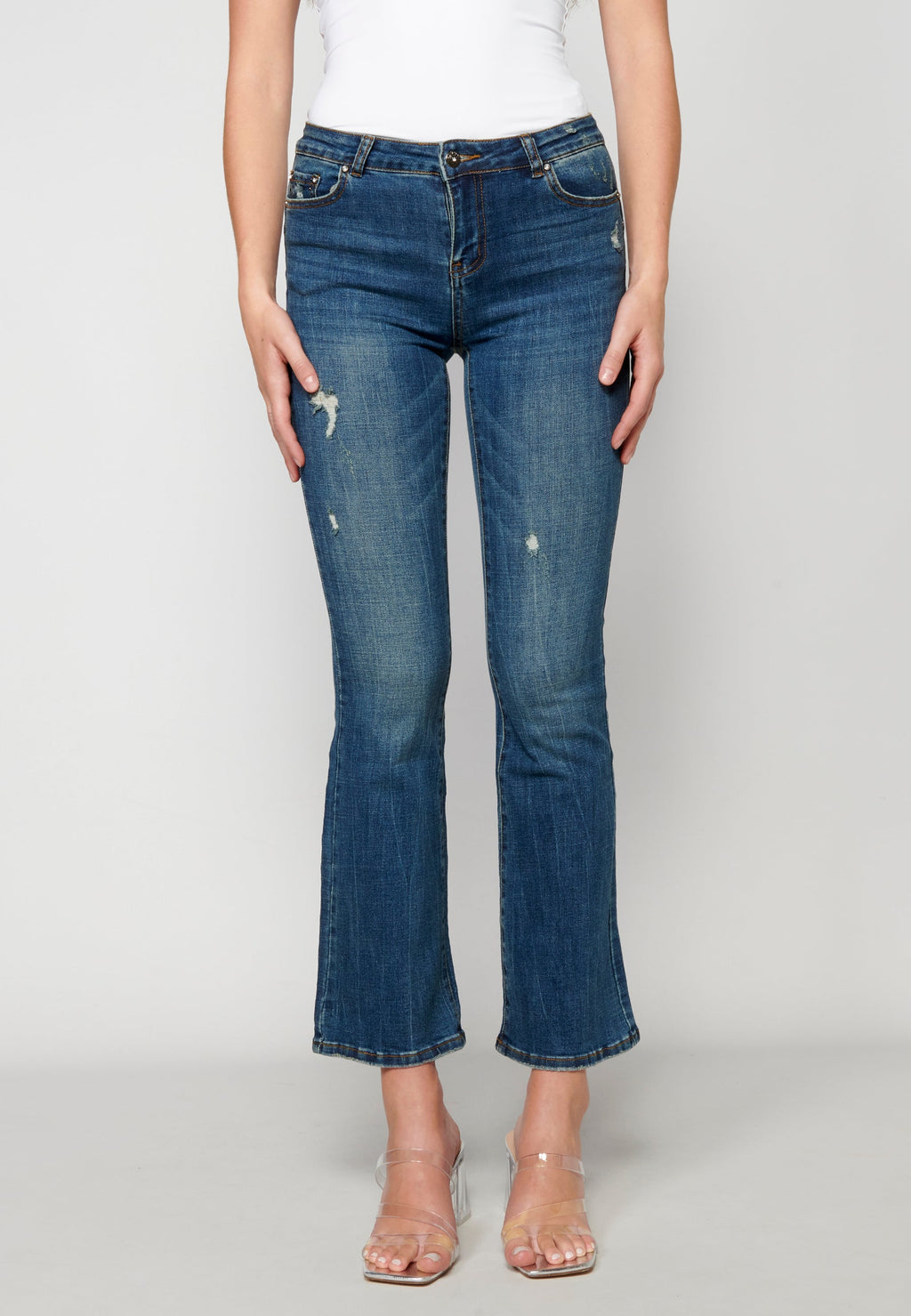 Pantalón largo straigth push up medio para mujer | moda actual