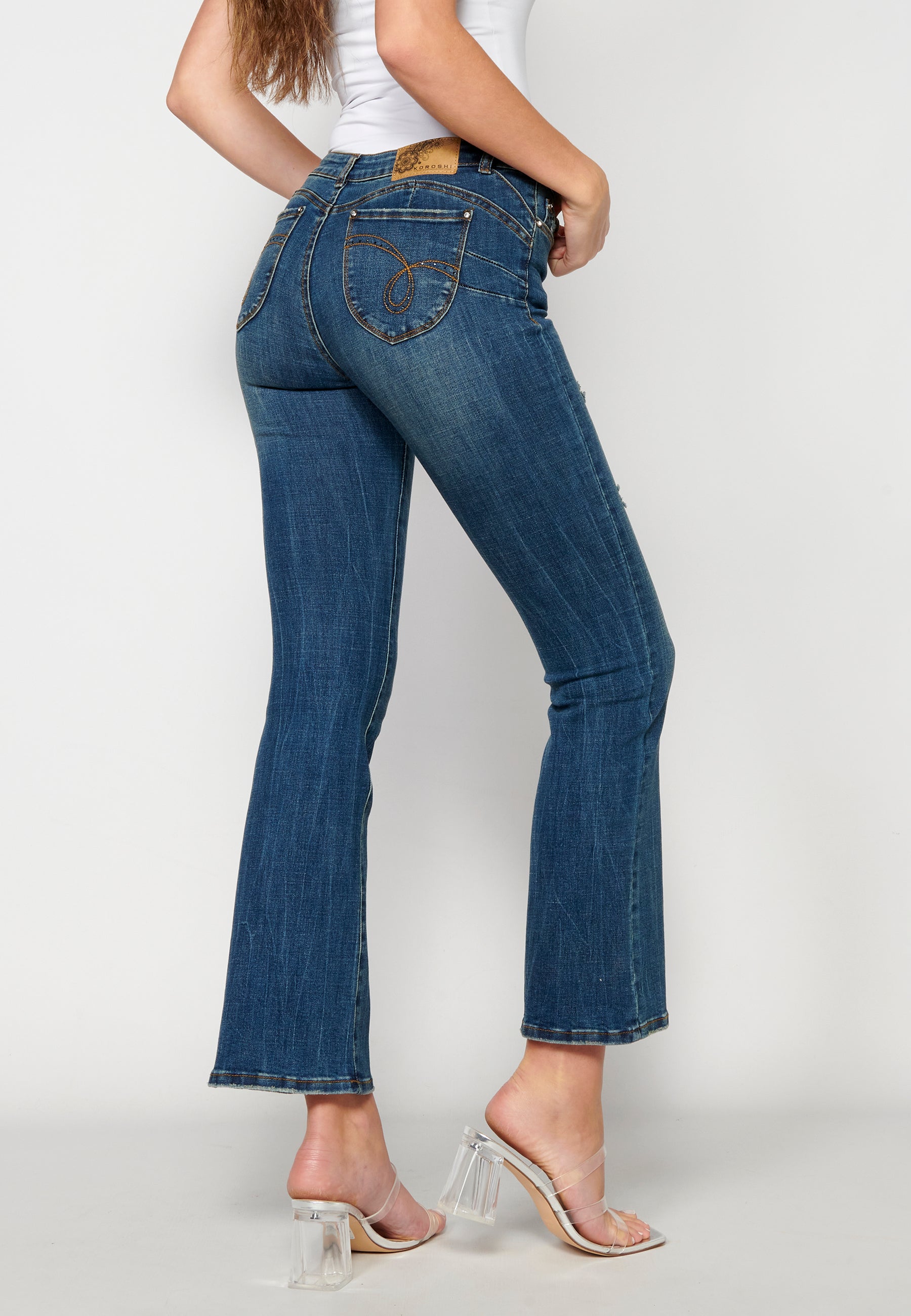 Pantalón largo straigth push up medio para mujer | moda actual