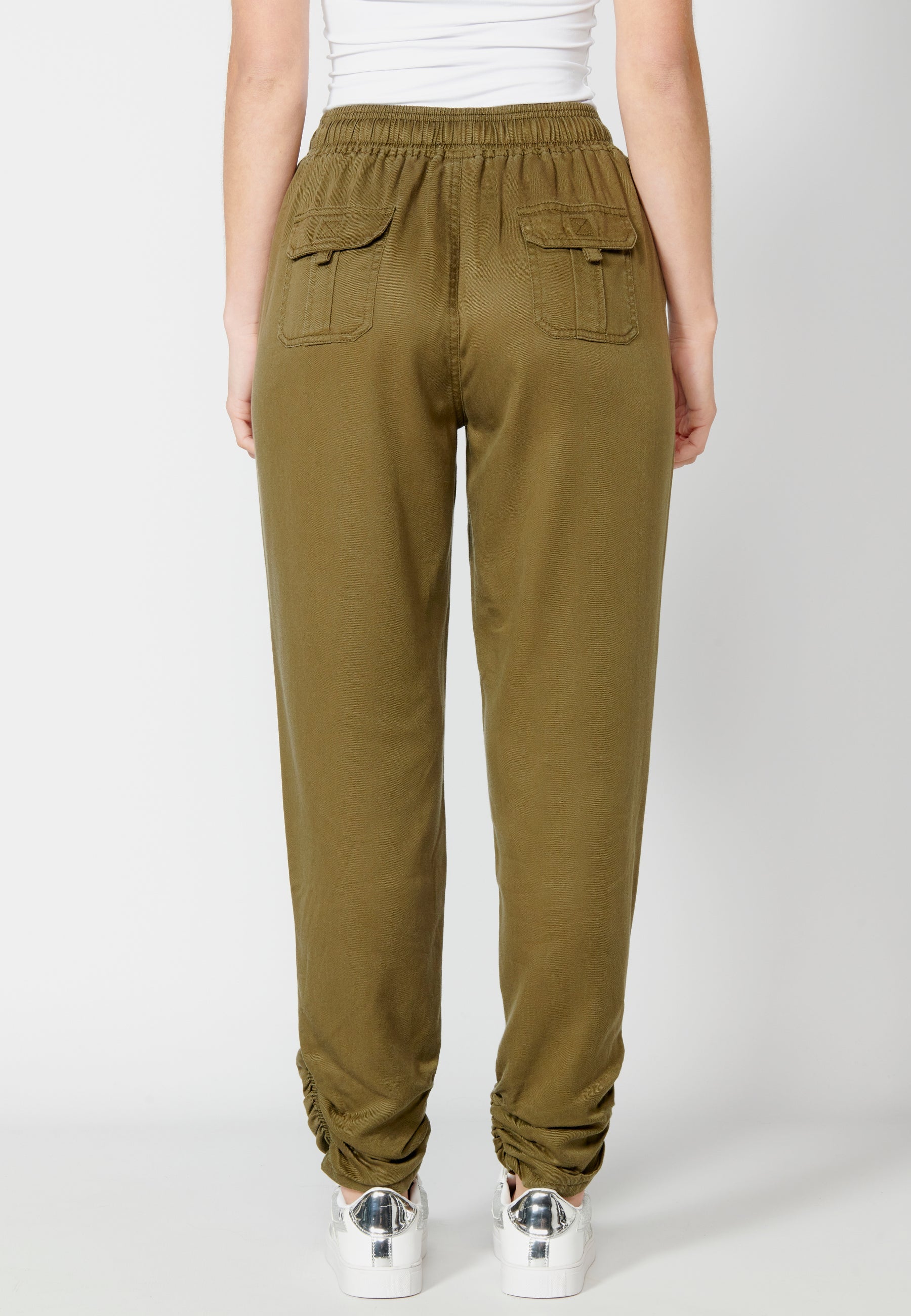 Pantalón largo straigth con cintura ajustable para mujer | moda actual