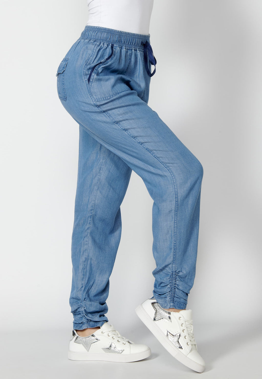 Pantalón largo straigth con cintura ajustable para mujer | moda actual
