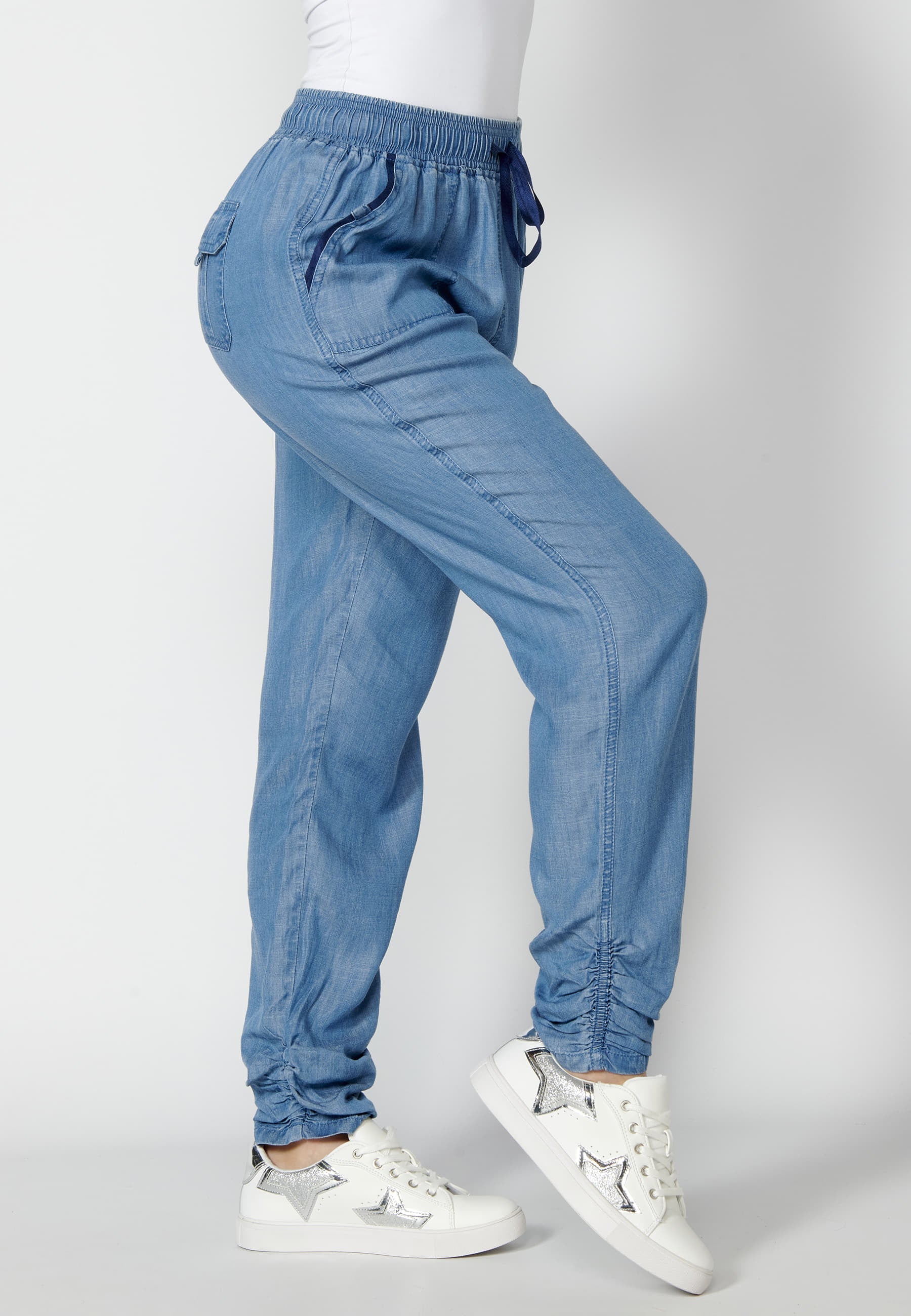 Pantalón largo straigth con cintura ajustable para mujer | moda actual