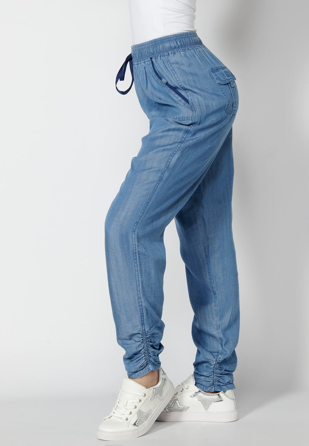 Pantalón largo straigth con cintura ajustable para mujer | moda actual