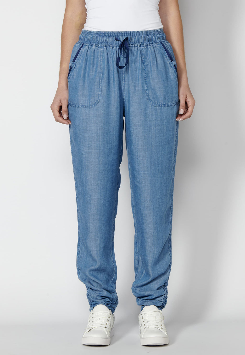 Pantalón largo straigth con cintura ajustable para mujer | moda actual