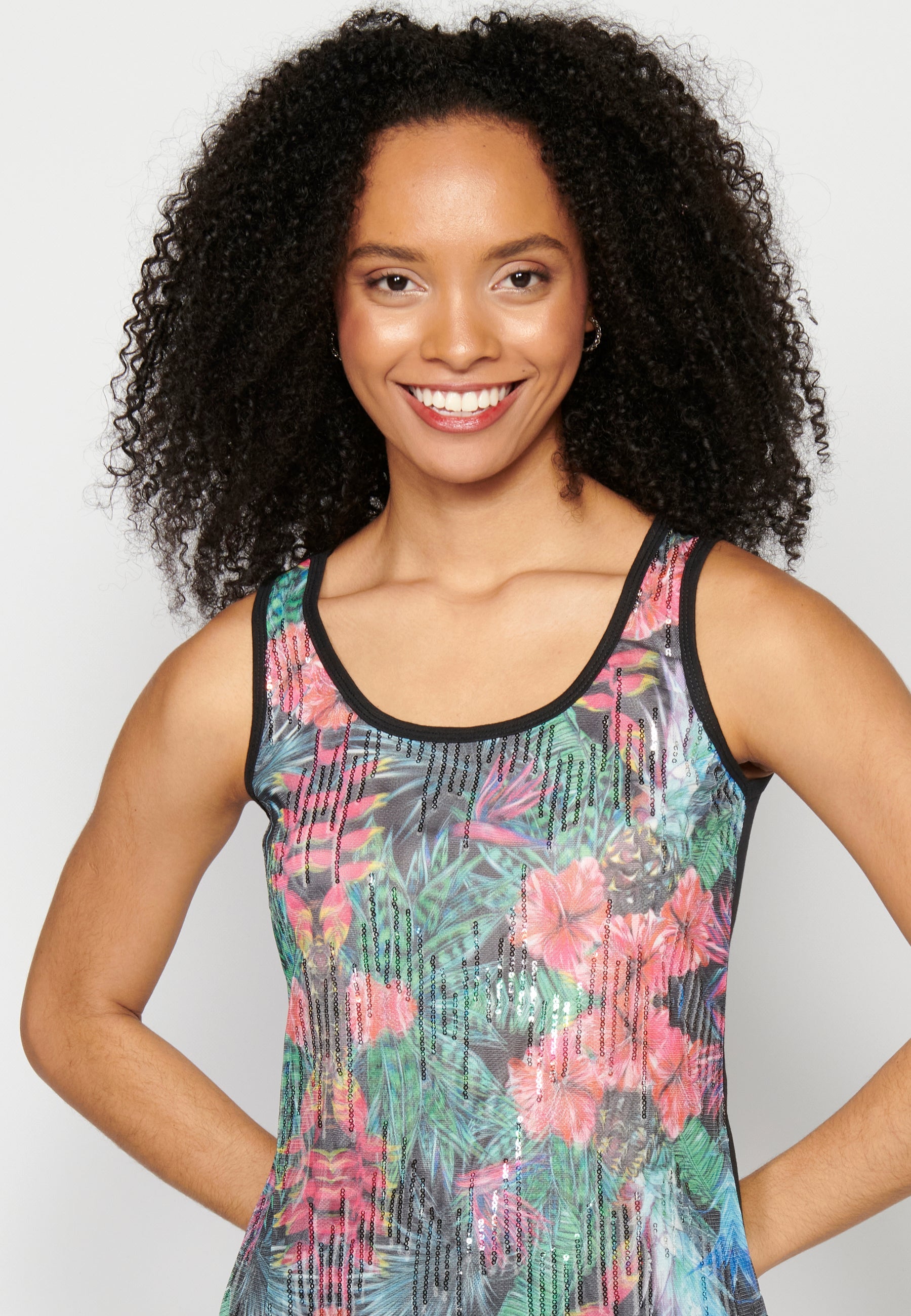 Camiseta top tirantes estampado floral para mujer | moda actual