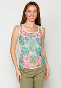 Camiseta top tirantes con estampado floral para mujer | moda actual