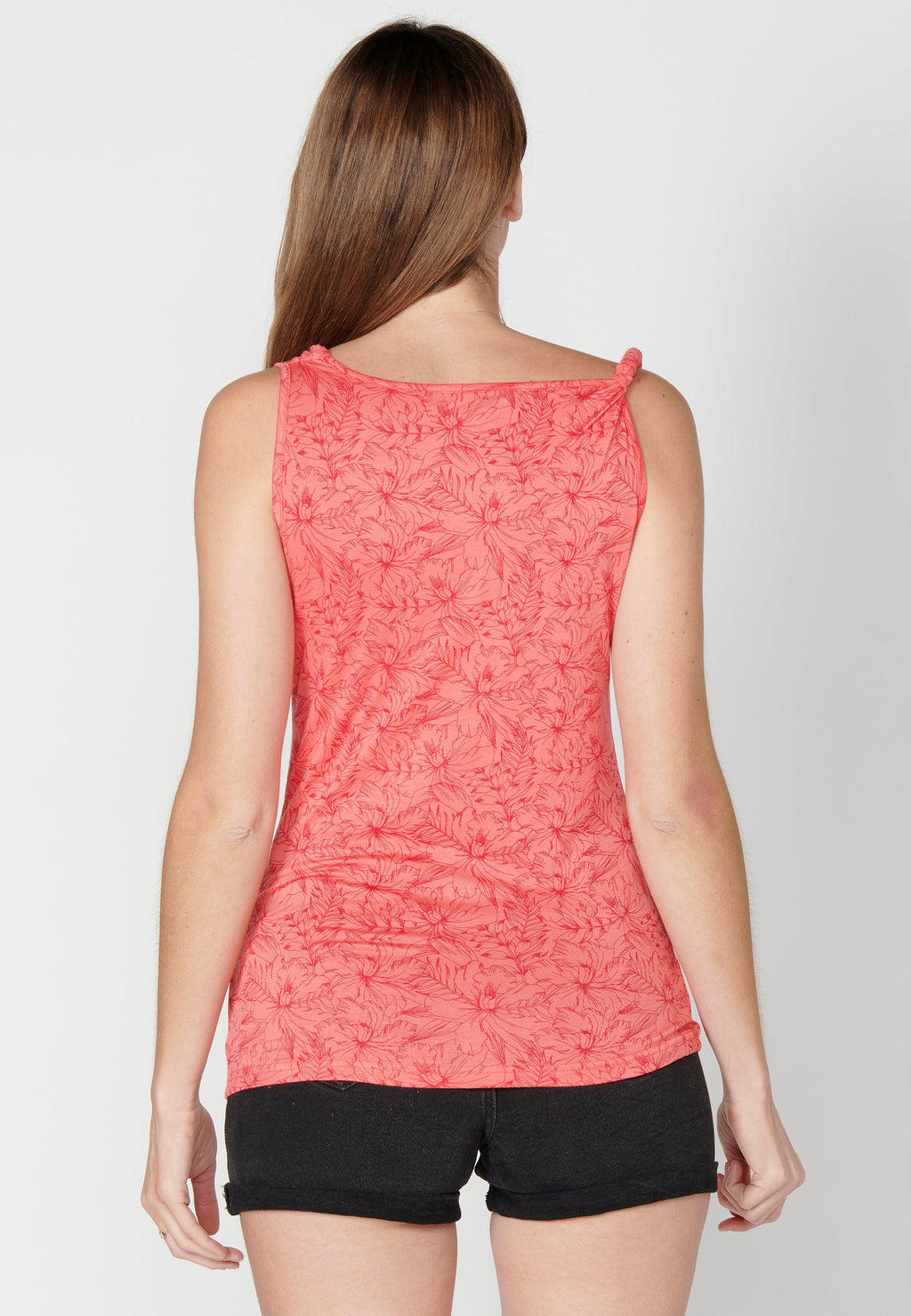 Top de tirantes con escote holgado y estampado floral para mujer | moda actual