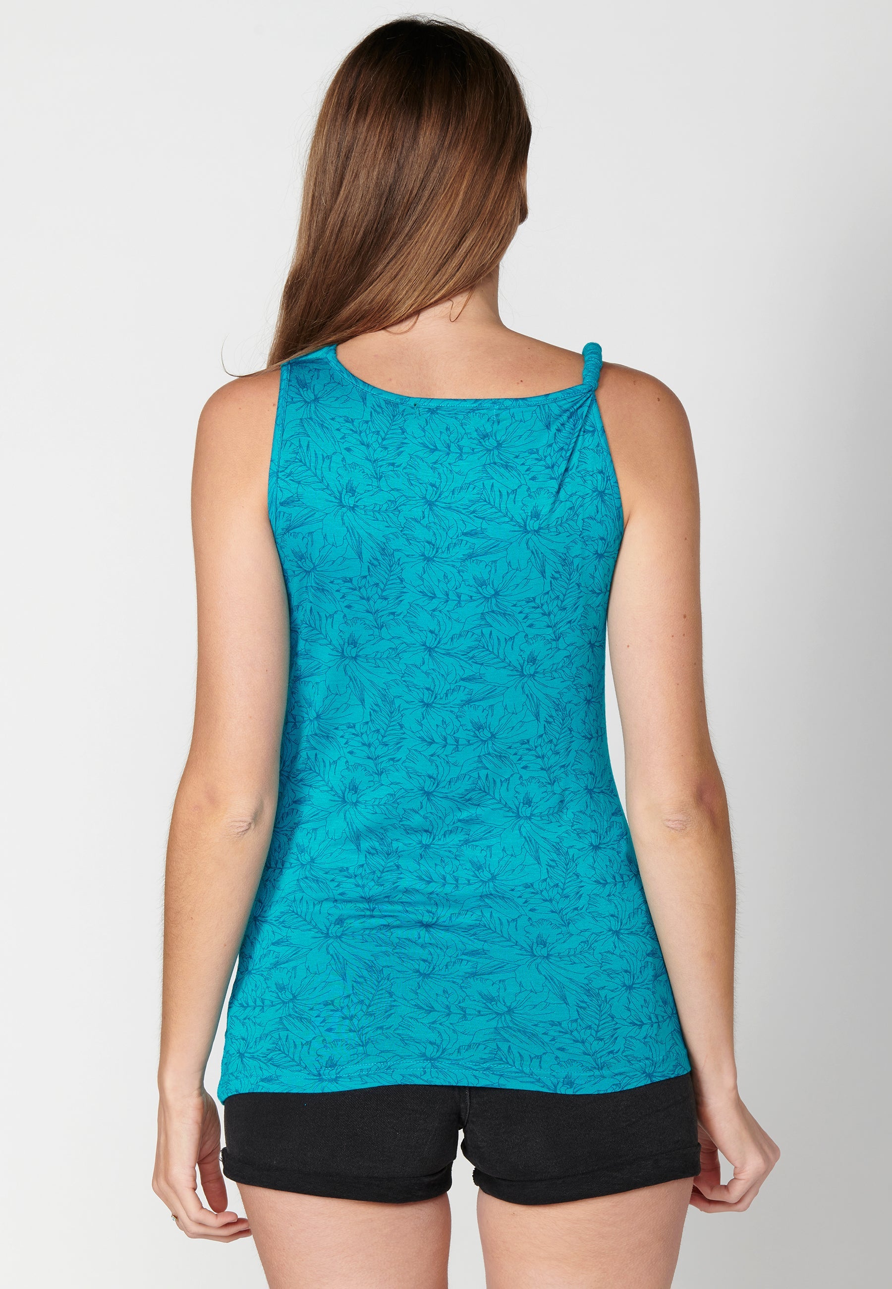 Top de tirantes con escote holgado y estampado floral para mujer | moda actual