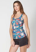 Top sin mangas con estampado floral para mujer | moda actual