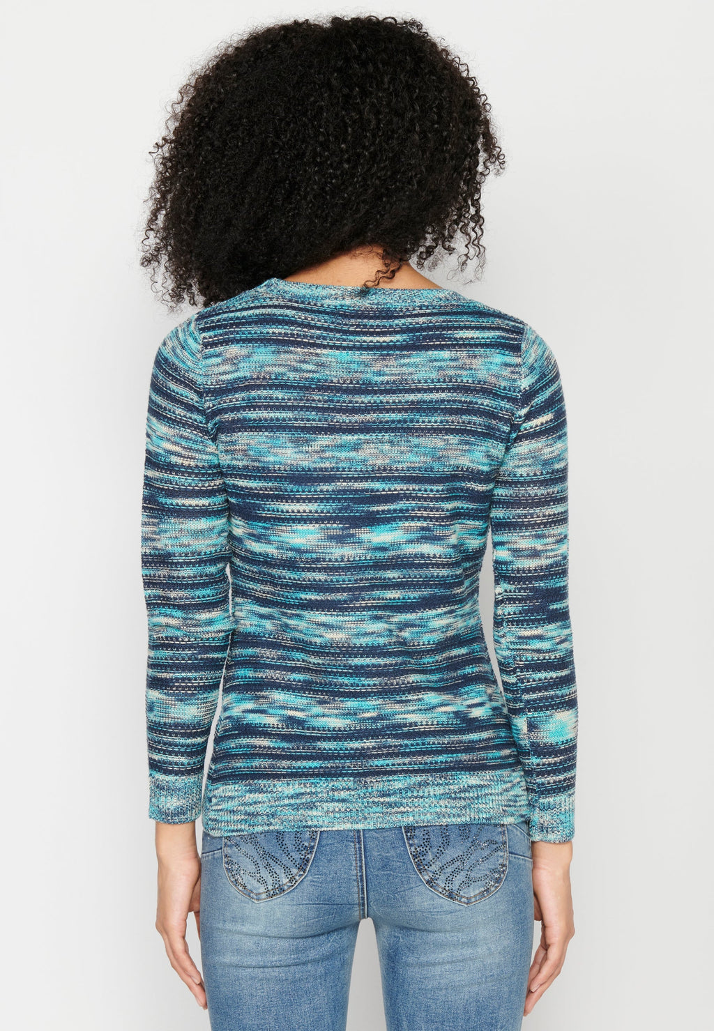Jersey tricot de punto y cuello redondo para mujer | moda actual