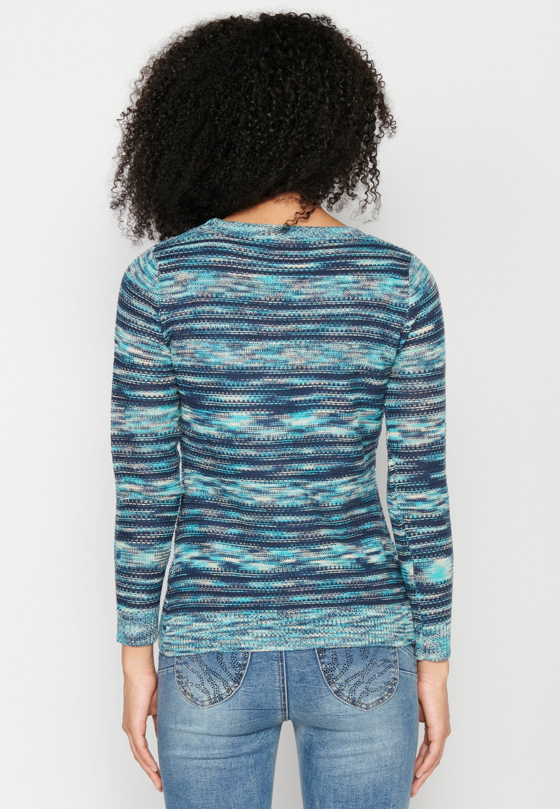 Jersey tricot de punto y cuello redondo para mujer | moda actual