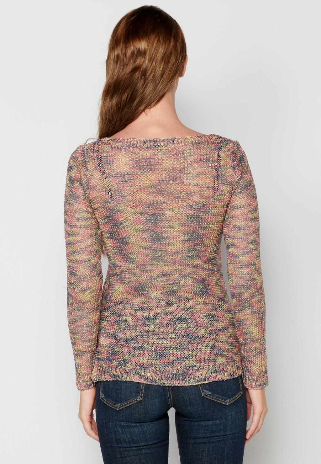 Jersey de punto de cuello pico fluido para mujer | moda actual