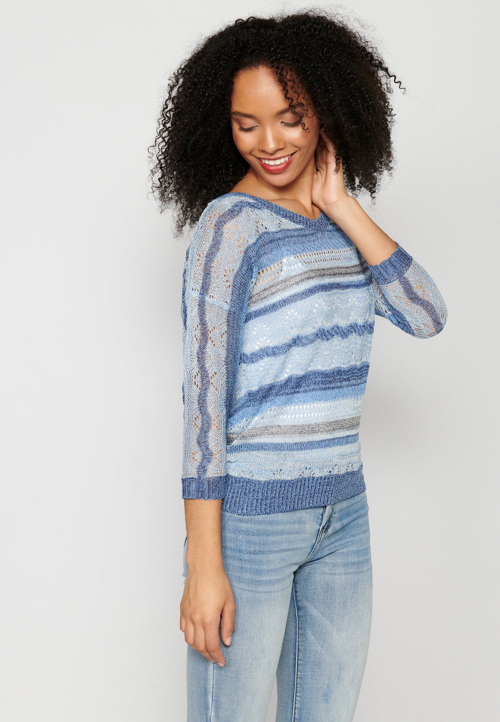 Jersey de punto con calados para mujer | moda actual