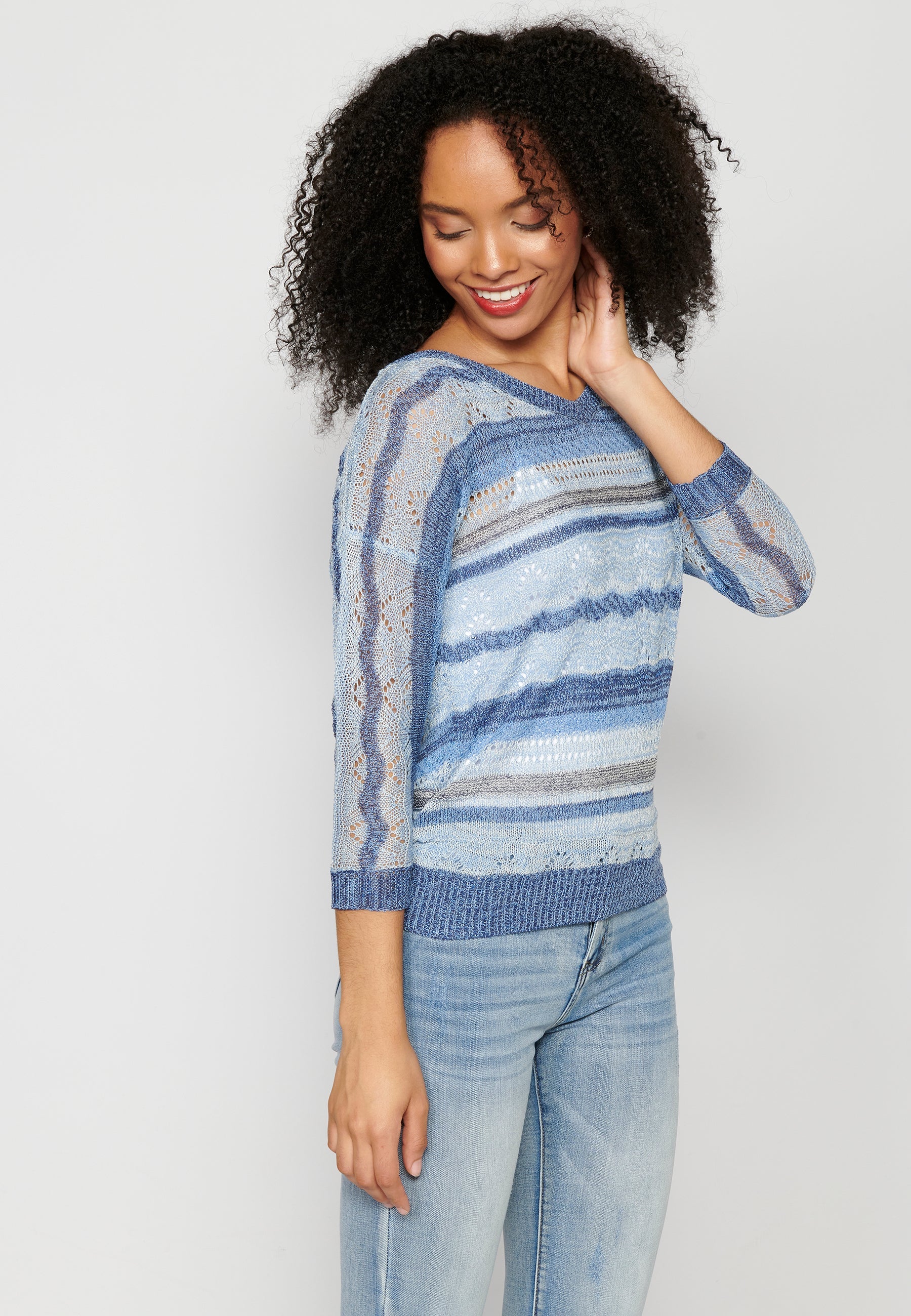 Jersey de punto con calados para mujer | moda actual