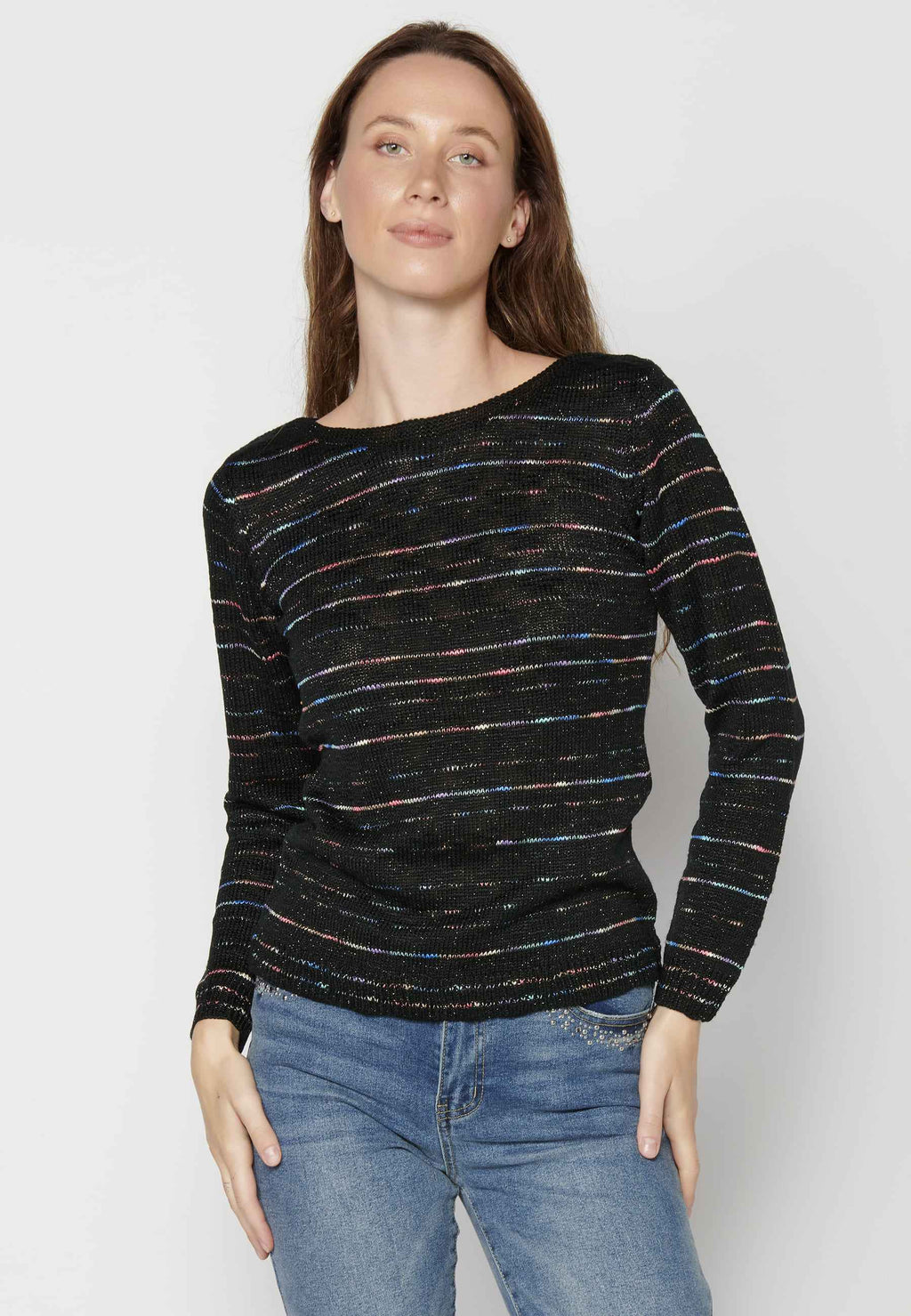 Jersey punto tricot calados mujer