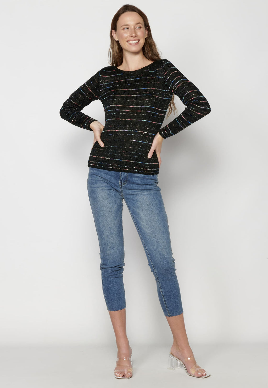 Jersey punto tricot calados mujer