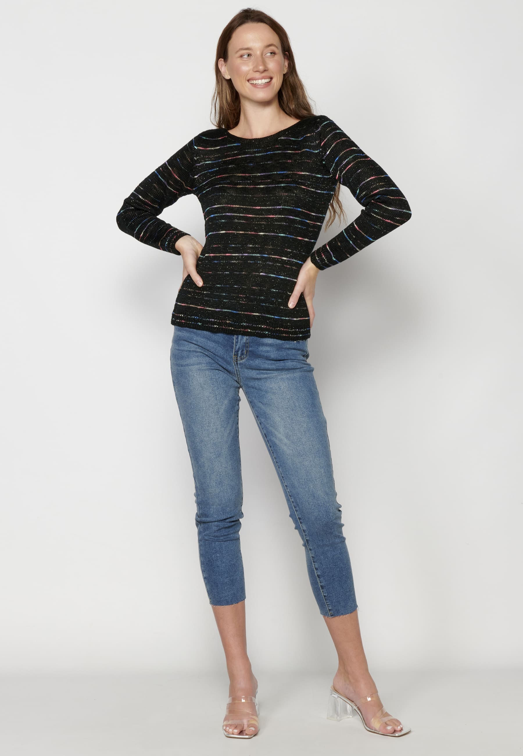 Jersey punto tricot calados mujer
