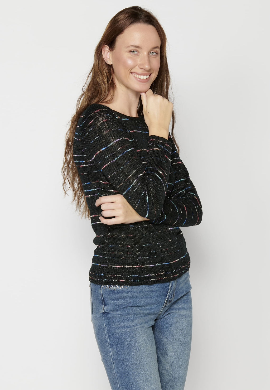 Jersey punto tricot calados mujer