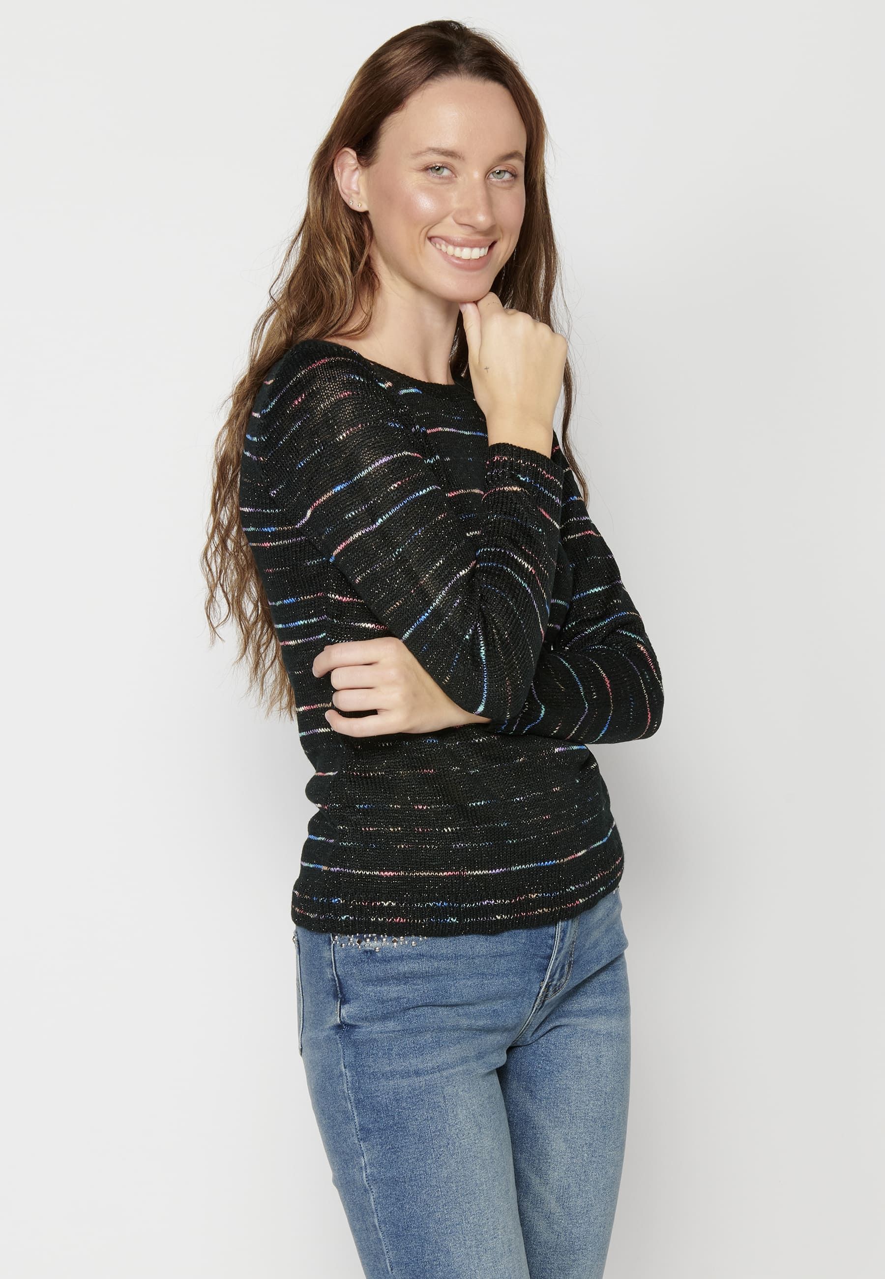 Jersey punto tricot calados mujer