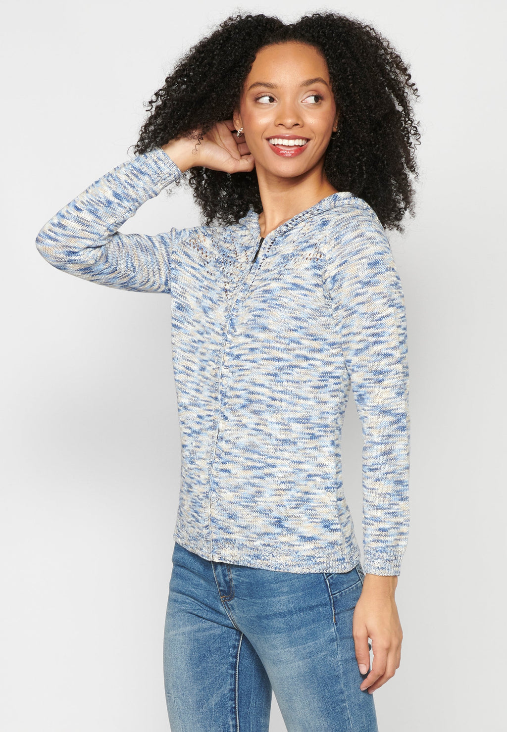 Chaqueta de punto con capucha para mujer | moda actual