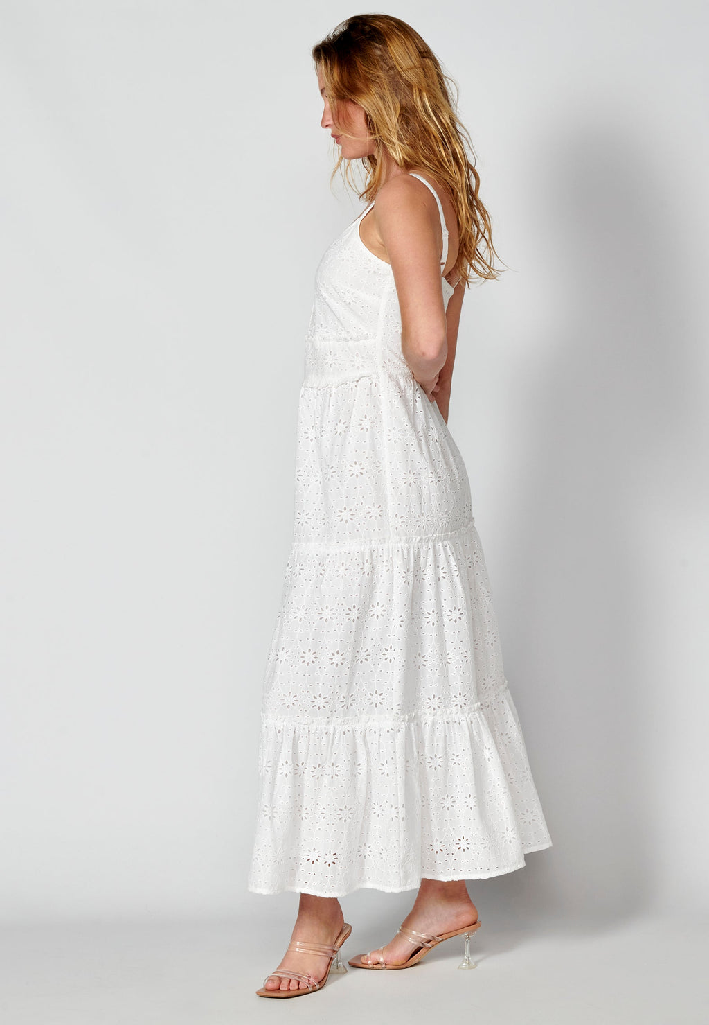 Vestido largo de tirantes de algodón para mujer | moda actual